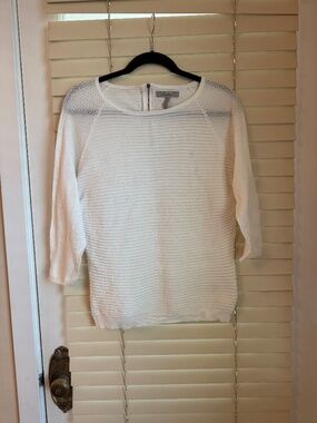 Pepperberry sheer light sweater, warm white